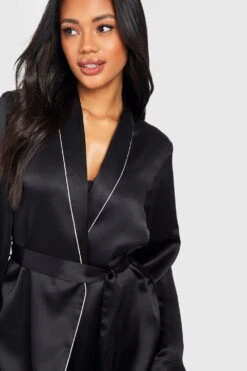 BOOHOO Robe De Chambre Satinée à Slogan Maid Of Honour 9 BOOHOO Robe De Chambre Satinée à Slogan Maid Of Honour -BOOHO Kleidung Magasin gzz38641 black xl 3