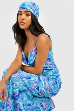 Petite - Ensemble Marbré Avec Foulard Et Robe Longue 8 Petite - Ensemble Marbré Avec Foulard Et Robe Longue -BOOHO Kleidung Magasin gzz38652 blue xl 2