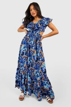 Petite - Robe Nouée à Imprimé Cachemire -BOOHO Kleidung Magasin gzz38662 blue xl 2