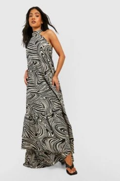 Petite - Robe Longue Marbrée Dos Nu -BOOHO Kleidung Magasin gzz38669 black xl 2