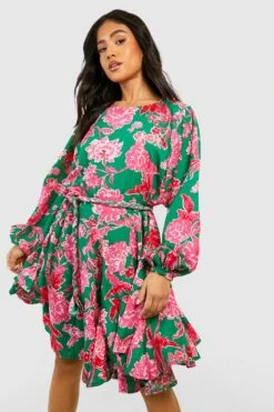 Petite - Robe Patineuse Fleurie à Ceinture