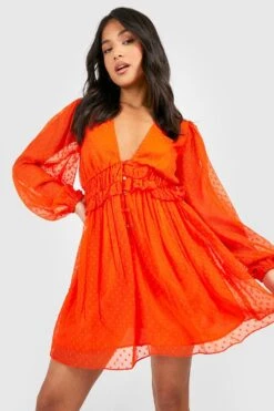 Petite - Robe Babydoll Plumetis En Mesh