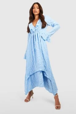 Tall - Robe Texturée Décolletée à Volants