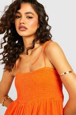 Robe Mi-longue Froncée à Volants -BOOHO Kleidung Magasin gzz39002 orange xl 3