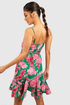 Robe Patineuse à Volants Et Ceinture -BOOHO Kleidung Magasin gzz39051 green xl 1