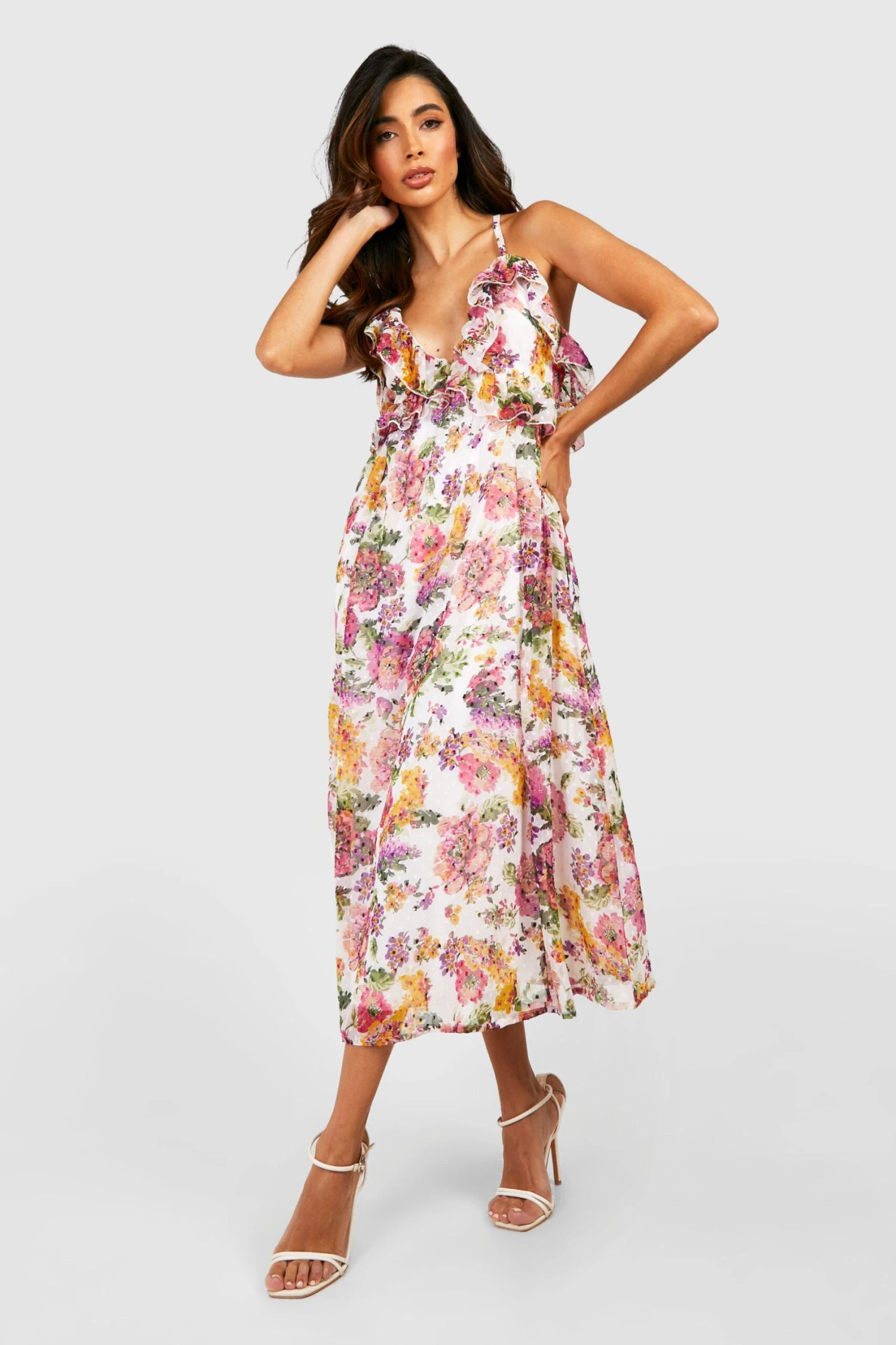 Robe Nuisette Fleurie à Volants 5 Robe Nuisette Fleurie à Volants – Image 3