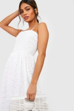 Robe Premium Longue En Broderie Anglaise à Volants -BOOHO Kleidung Magasin gzz39067 white xl 2