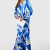 Robe Longue Satinée à Imprimé Abstrait -BOOHO Kleidung Magasin gzz39079 blue xl