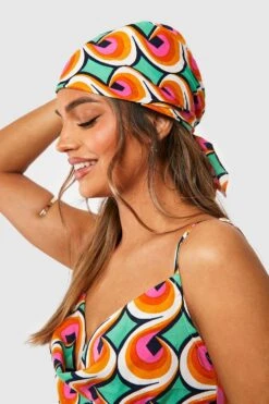 Ensemble à Imprimé Rétro Avec Robe Longue Et écharpe -BOOHO Kleidung Magasin gzz39677 green xl 3