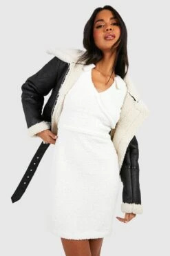 Robe Pull Premium Texturée -BOOHO Kleidung Magasin gzz39783 ivory xl 2