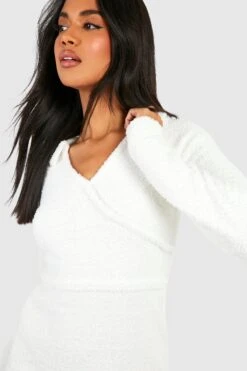Robe Pull Premium Texturée -BOOHO Kleidung Magasin gzz39783 ivory xl 3