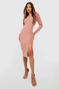 Robe Mi-longue Fendue à épaulettes