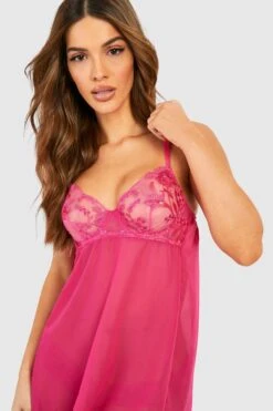 Robe En Mesh Et Dentelle -BOOHO Kleidung Magasin gzz40132 pink xl 2