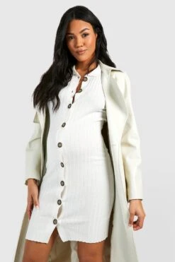 Maternité - Robe De Grossesse Boutonnée 9 Maternité - Robe De Grossesse Boutonnée -BOOHO Kleidung Magasin gzz40215 ivory xl 3