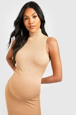 Maternité - Robe De Grossesse à Col Nageur -BOOHO Kleidung Magasin gzz40216 toffee xl 3