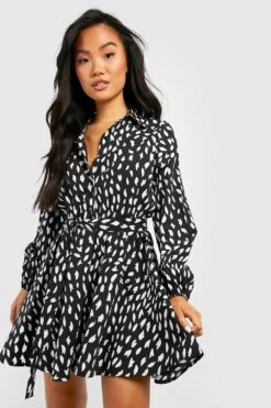 Petite - Robe Chemise Imprimée -BOOHO Kleidung Magasin gzz40256 black xl 2