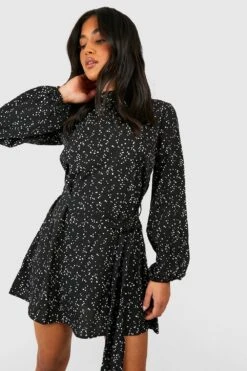 Petite - Robe Patineuse à Pois Et Ceinture