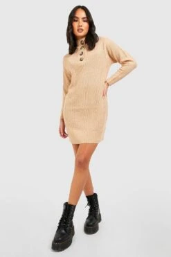 Robe Pull à Col Boutonné -BOOHO Kleidung Magasin gzz40315 mushroom xl 2