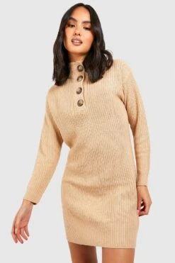 Robe Pull à Col Boutonné -BOOHO Kleidung Magasin gzz40315 mushroom xl 3