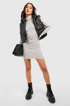 Robe Pull à Col Montant 8 Robe Pull à Col Montant -BOOHO Kleidung Magasin gzz40320 grey xl 2