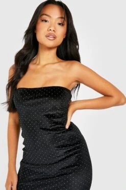Petite - Robe Bandeau Cloutée En Velours -BOOHO Kleidung Magasin gzz40744 black xl 3