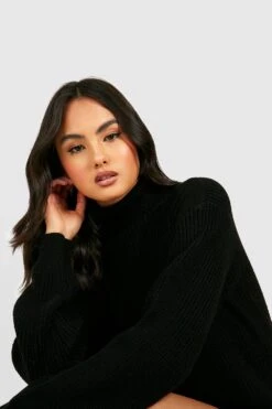 Robe Pull à Col Roulé 9 Robe Pull à Col Roulé -BOOHO Kleidung Magasin gzz40960 black xl 3