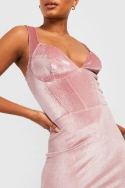 Tall - Robe Corset En Velours -BOOHO Kleidung Magasin gzz41006 blush xl 3