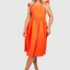Grande Taille - Robe Mi-longue à Volants -BOOHO Kleidung Magasin gzz41327 orange xl