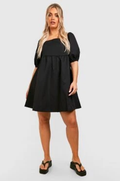 Grande Taille - Robe Babydoll à Manches Bouffantes -BOOHO Kleidung Magasin gzz41328 black xl 2