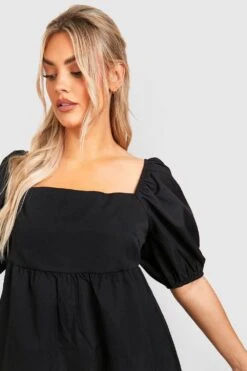 Grande Taille - Robe Babydoll à Manches Bouffantes -BOOHO Kleidung Magasin gzz41328 black xl 3