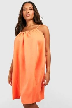 Grande Taille - Robe Patineuse à Bretelles Fines -BOOHO Kleidung Magasin gzz41333 orange xl 2
