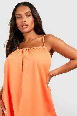 Grande Taille - Robe Patineuse à Bretelles Fines -BOOHO Kleidung Magasin gzz41333 orange xl 3