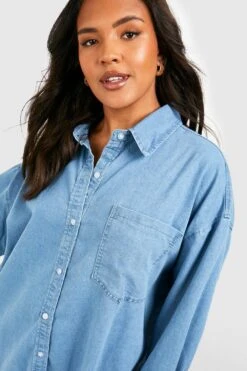 Grande Taille - Robe Chemise Oversize En Jean -BOOHO Kleidung Magasin gzz41368 light20wash xl 3