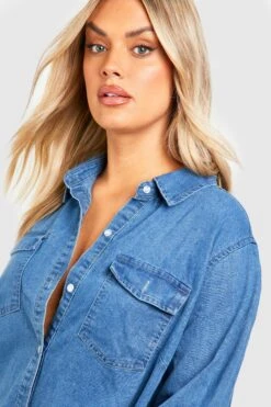 Grande Taille - Robe Chemise En Jean -BOOHO Kleidung Magasin gzz41369 stonewash xl 3