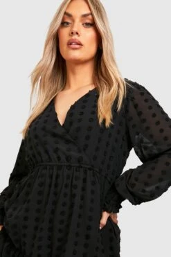 Grande Taille - Robe Patineuse En Plumetis -BOOHO Kleidung Magasin gzz41397 black xl 3