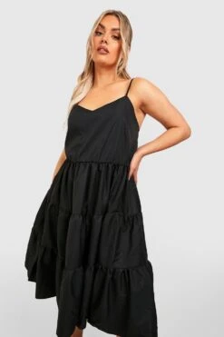 Grande Taille - Robe Babydoll à Volants étagés -BOOHO Kleidung Magasin gzz41446 black xl 3