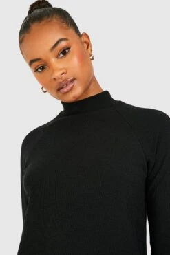 Tall - Robe Texturée à Col Cheminée -BOOHO Kleidung Magasin gzz41454 black xl 3