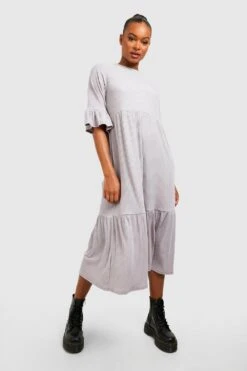 Tall - Robe Côtelée à Volants étagés