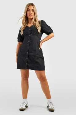 Grande Taille - Robe Boutonnée En Jean -BOOHO Kleidung Magasin gzz41463 washed20black xl 2