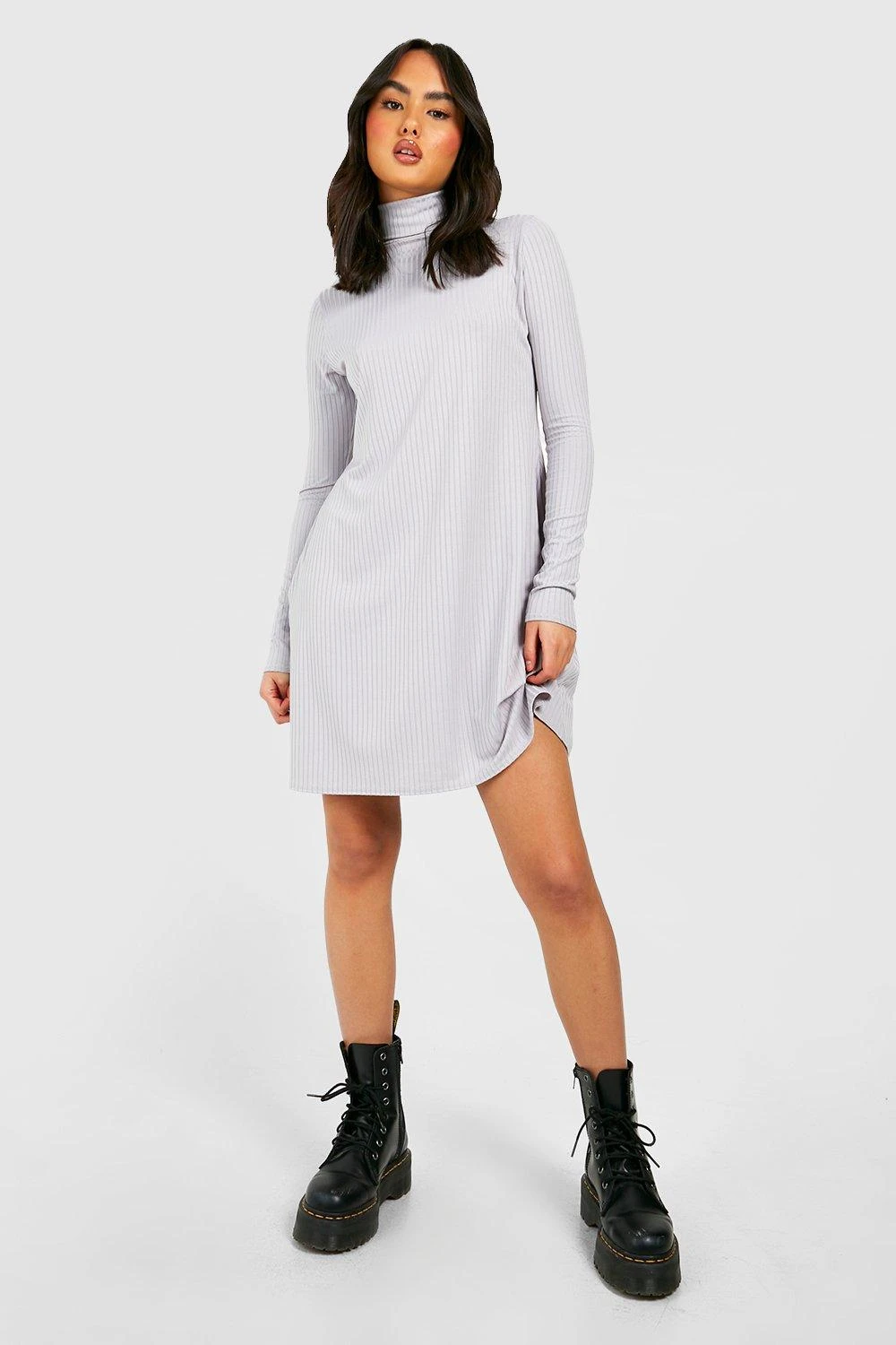 Robe Patineuse Côtelée à Col Roulé 3 Robe Patineuse Côtelée à Col Roulé