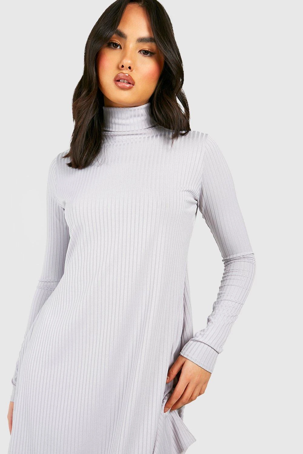 Robe Patineuse Côtelée à Col Roulé 5 Robe Patineuse Côtelée à Col Roulé – Image 3
