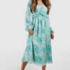 BOOHOO Robe Longue Imprimée à Volants 2 BOOHOO Robe Longue Imprimée à Volants -BOOHO Kleidung Magasin gzz41690 multi xl