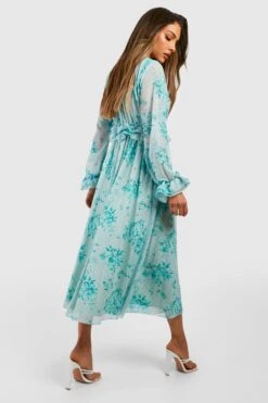 BOOHOO Robe Longue Imprimée à Volants -BOOHO Kleidung Magasin gzz41690 multi xl 1