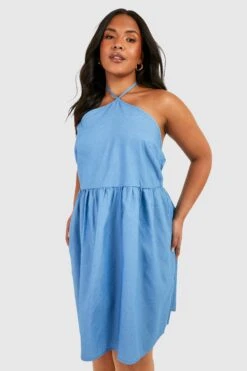 Grande Taille - Robe Patineuse En Jean -BOOHO Kleidung Magasin gzz41707 light20blue xl 2