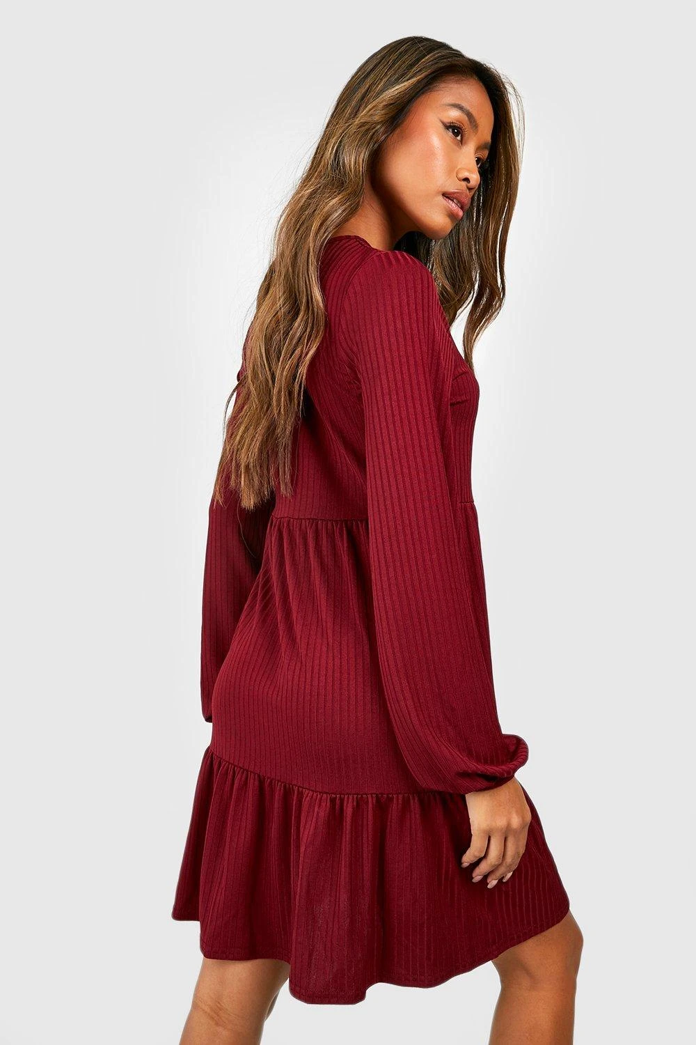 Robe Froncée à Manches Longues 4 Robe Froncée à Manches Longues – Image 2