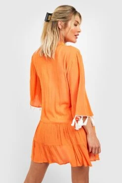 Robe Tunique Plage à Pompons -BOOHO Kleidung Magasin gzz42412 orange xl 1