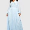 Grande Taille - Robe Longue Torsadée En Mousseline De Soie -BOOHO Kleidung Magasin gzz42537 sky20blue xl