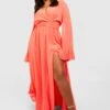 Grande Taille - Robe Longue à Manches évasées -BOOHO Kleidung Magasin gzz42538 orange xl