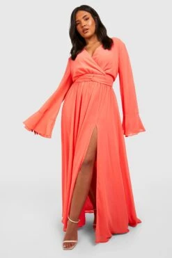 Grande Taille - Robe Longue à Manches évasées -BOOHO Kleidung Magasin gzz42538 orange xl 2