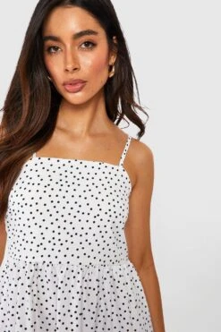 Robe Longue à Pois Et Volants étagés -BOOHO Kleidung Magasin gzz42670 ivory xl 3